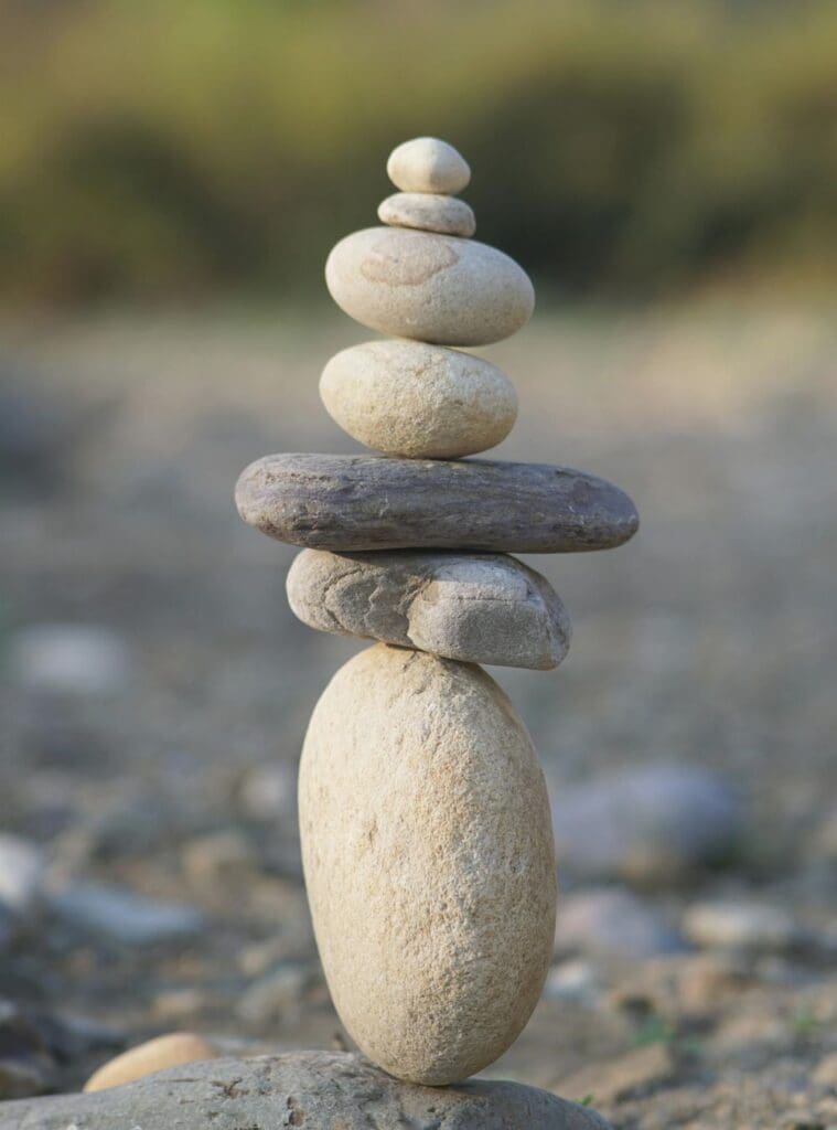 Stones in alignment to represent memory of the body